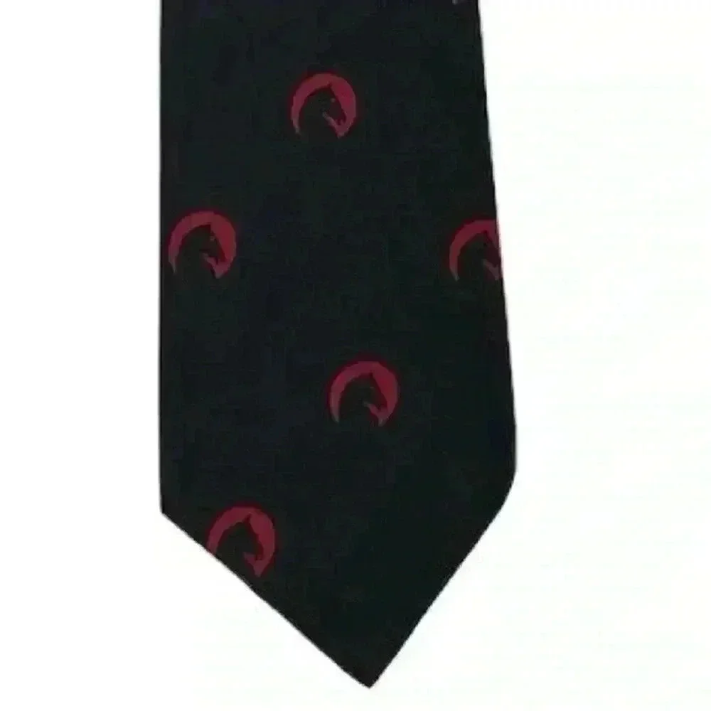 Vintage 1970s‎ Vogue Club Horse Themed Blue Necktie Men's Rare